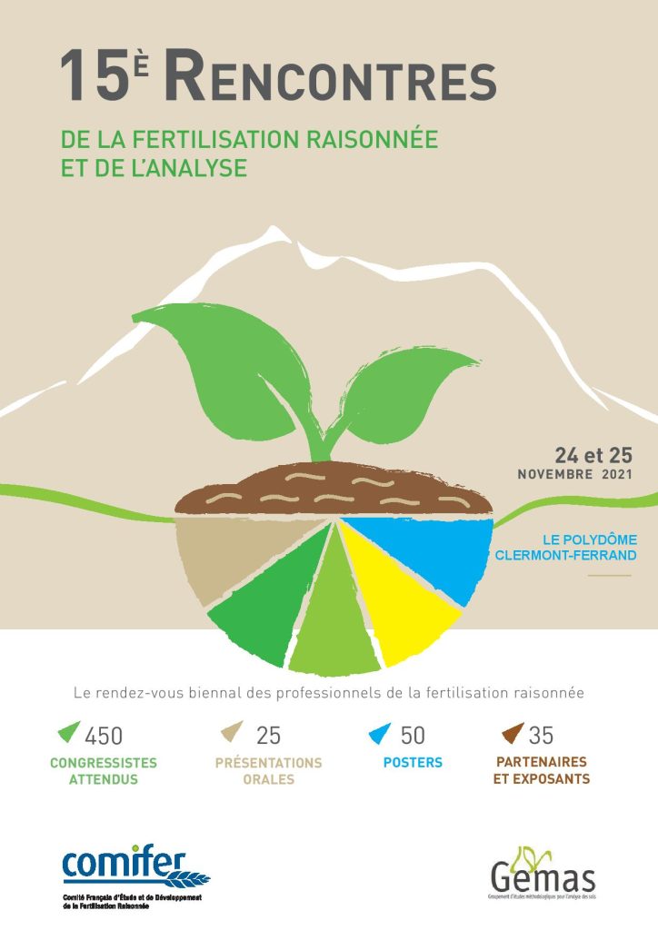 Affiche des 15ème rencontres de la fertilisation raisonnée et de l'analyse - Édition 2021