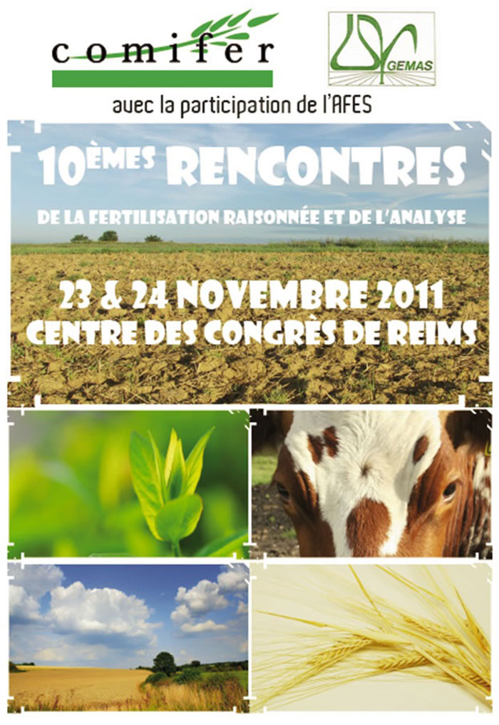 Affiche des 10ème rencontres de la fertilisation raisonnée et de l'analyse - Édition 2011