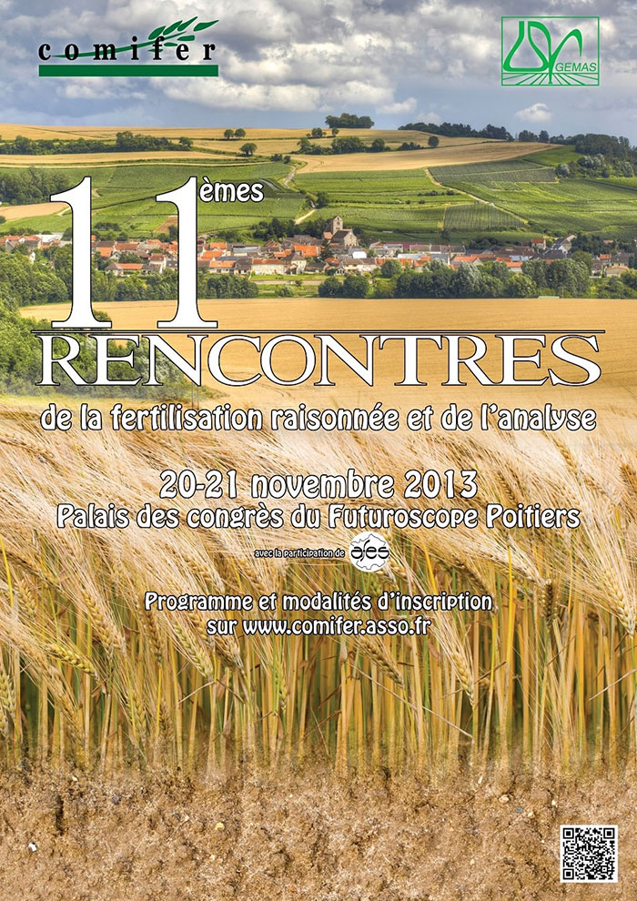 Affiche des 11ème rencontres de la fertilisation raisonnée et de l'analyse - Édition 2013