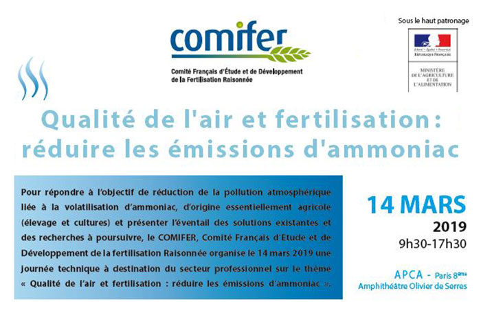 En-tête de la Journée Thématique - Édition mars 2019 - Thème qualité de l'air et fertilisation