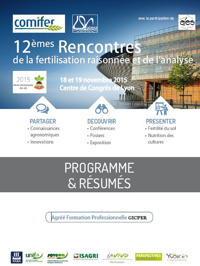 Édition 2015 des 12e rencontres de la fertilisation raisonnée