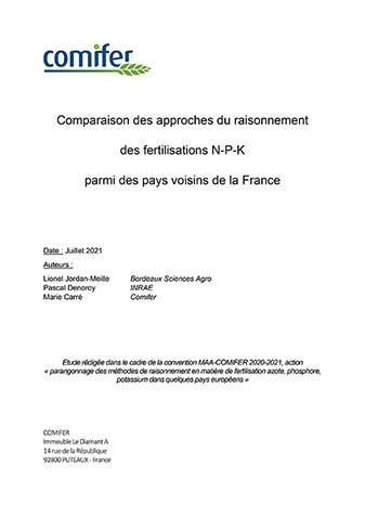 Rapport Comparaison des approches du raisonnement des fertilisation N-P-K